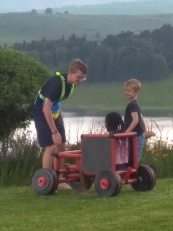 A QUADRO go-kart at a lake