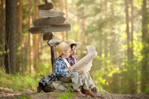 Children hiking